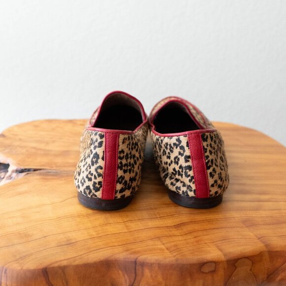Donald J. Pliner Leopard Print Flats with Red Trim - Picture 5 of 7